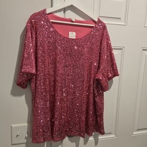 Sequin Pink Women's Top